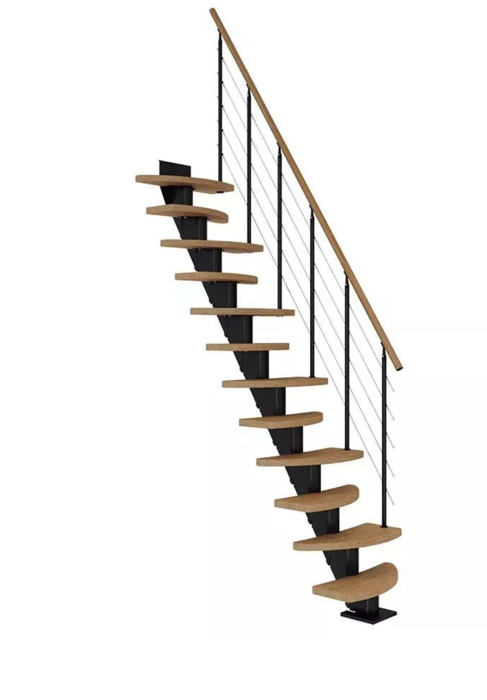 DOLLE BERLIN schody do 315 cm, 13 nášlapů, zábradlí SHAPE 6
